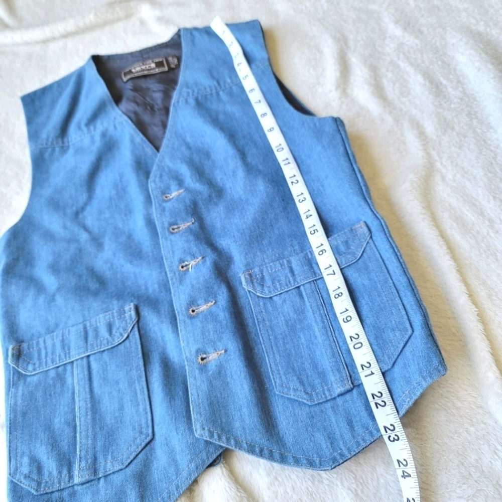 Vintage Levis 70s 80s Denim Jean Vest Western - image 3
